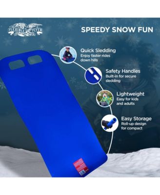 Flying Carpet Lightweight Roll Up Plastic Winter Snow Sled, Blue