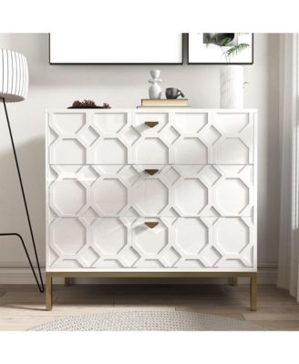 Wooden 3-Drawer Storage Cabinet Table