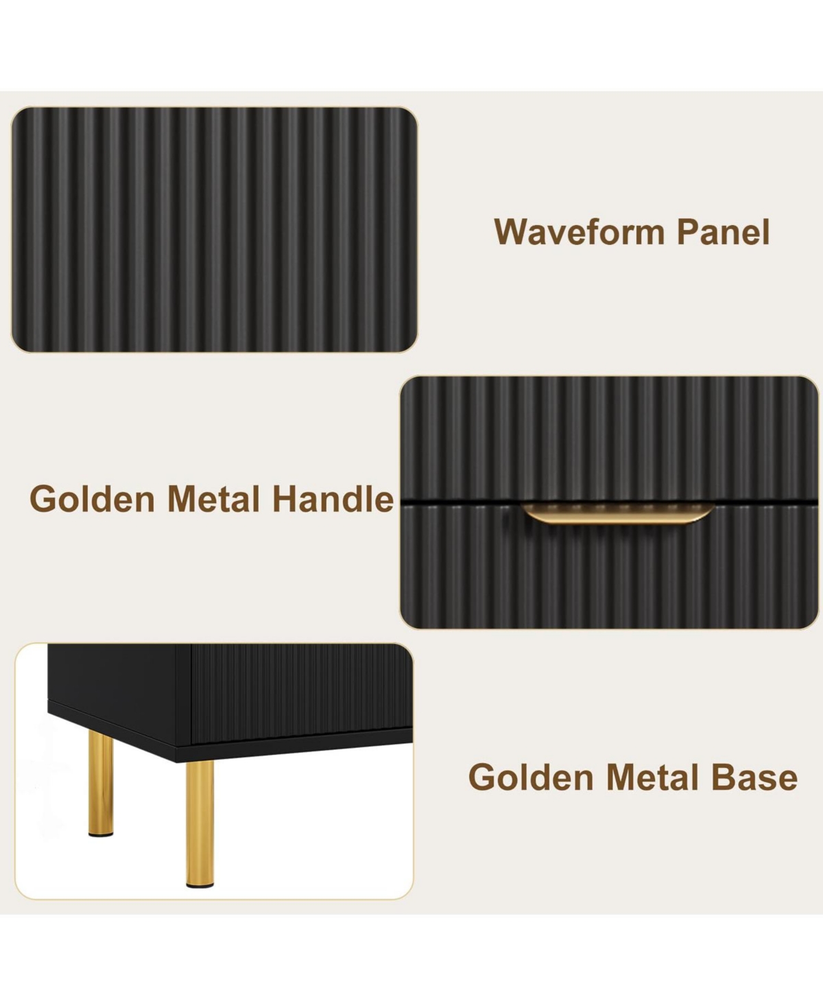 gaomon6 Drawer Dresser for Bedroom, 56” Wide Wood Dresser Organizer with Metal Legs - Black