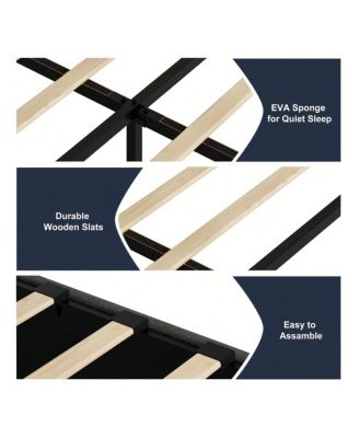 gaomon Platform Bed Frame, Fabric Upholstered With 4 Storage Drawers, No Box Spring Needed, Wooden Slats Support, Noise Free, Easy Assembly - Full