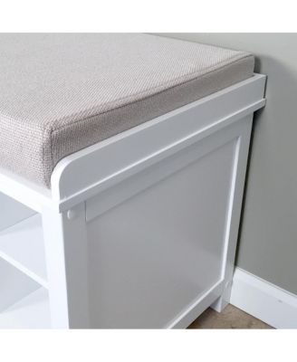 Solid Wood 10 Bin Shoe Storage Bench