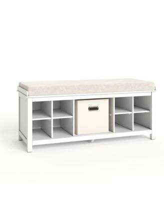 Solid Wood Entryway Bench - 1 Bins & 2 Shoe Divider