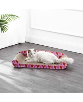 Montego 27.5" Coastal Patterned Cardboard Lounge Bed Cat Scratcher with Catnip