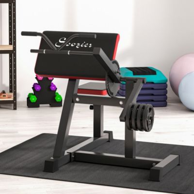 Bicep Preacher Curl Bench & Tricep Extension w/ Adjustable Seat and Elbow Cushion