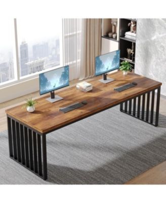 78.74" Extra Long Computer Desk 2 Person Desk with Heavy Duty Metal Frame, Double Workstation Study Desk for Home Office