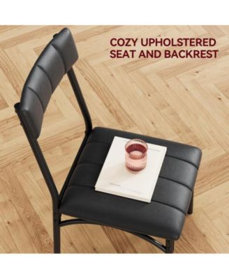 3 Piece Dining Set for 2 Upholstered Cushion Chairs Rectangular Table Space Saving Design