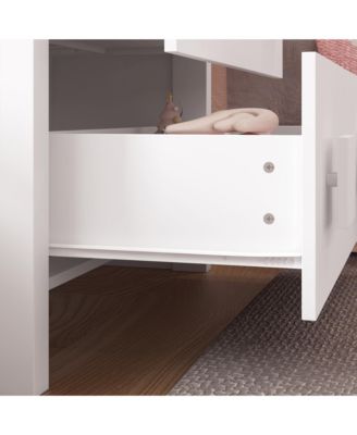 White Storage Dresser Organizer Nightstand With 2 Drawers