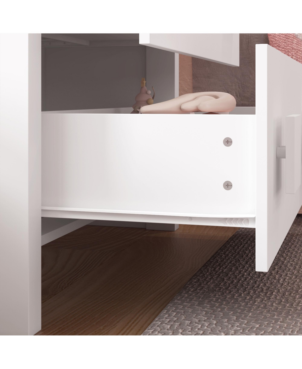HomseeStorage Dresser Organizer Nightstand With 2 Drawers - White