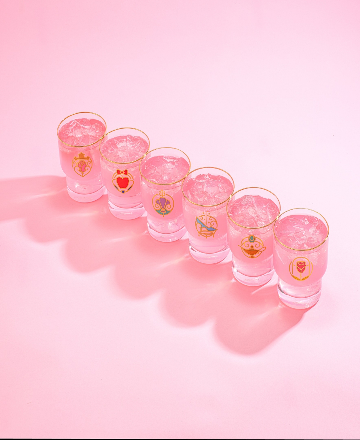 JOYJOLT DISNEY PRINCESS ICONIC SHORT DRINKING GLASSES, SET OF 6 