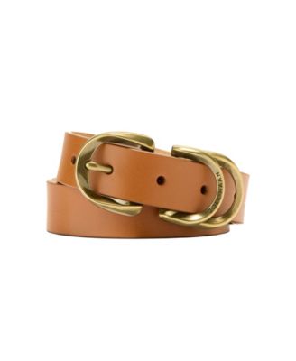 Women's Genuine Leather Sculptured Harness Buckle Belt