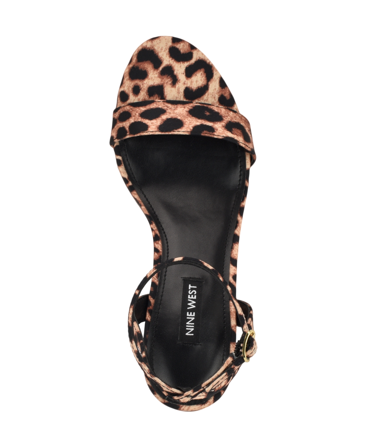 Nine West Women's Anny Ankle Strap Stiletto Sandals In Leopard Satin