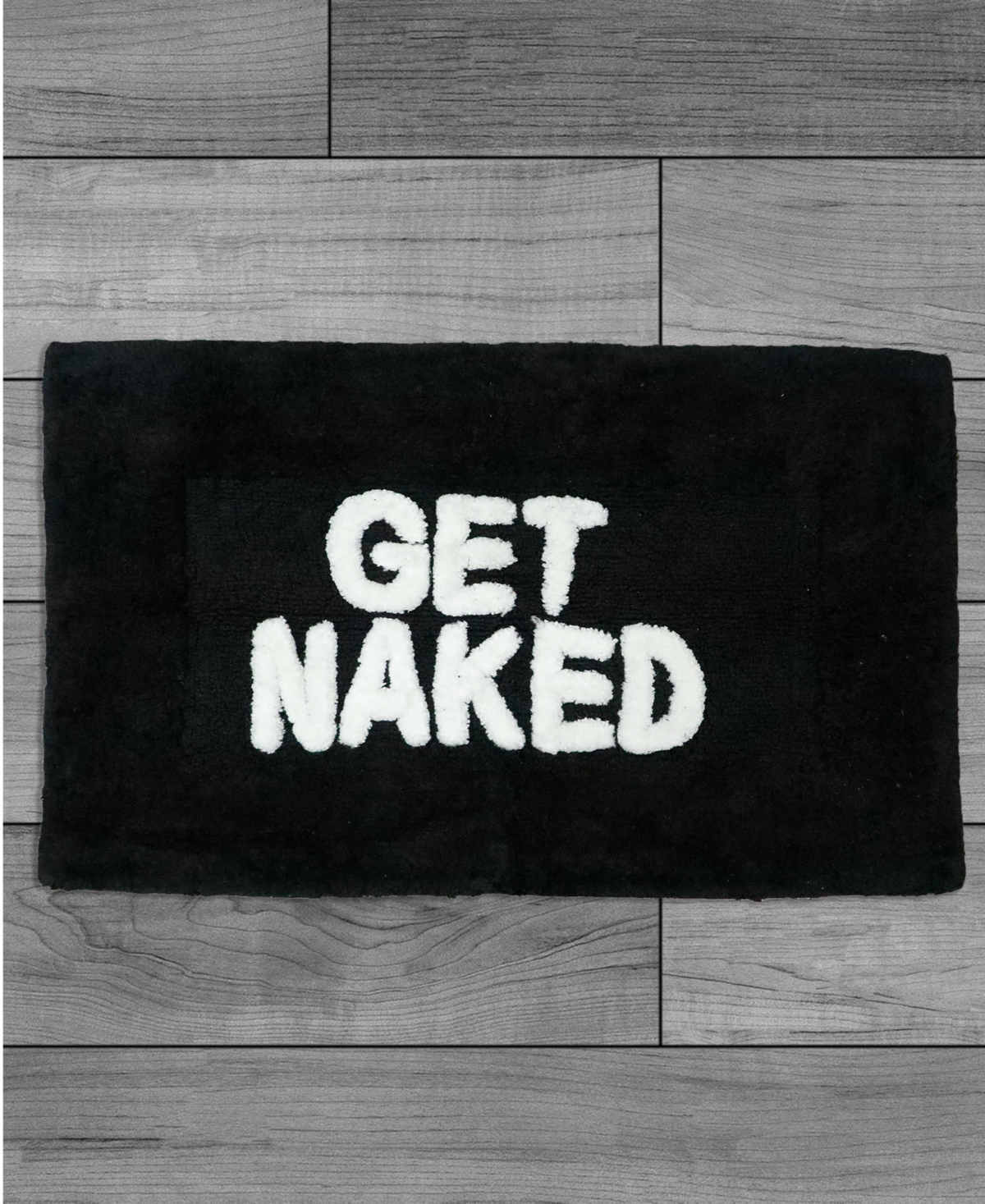 Jean Pierre Get Naked Cotton Bath Rug, 21" X 34" In Black