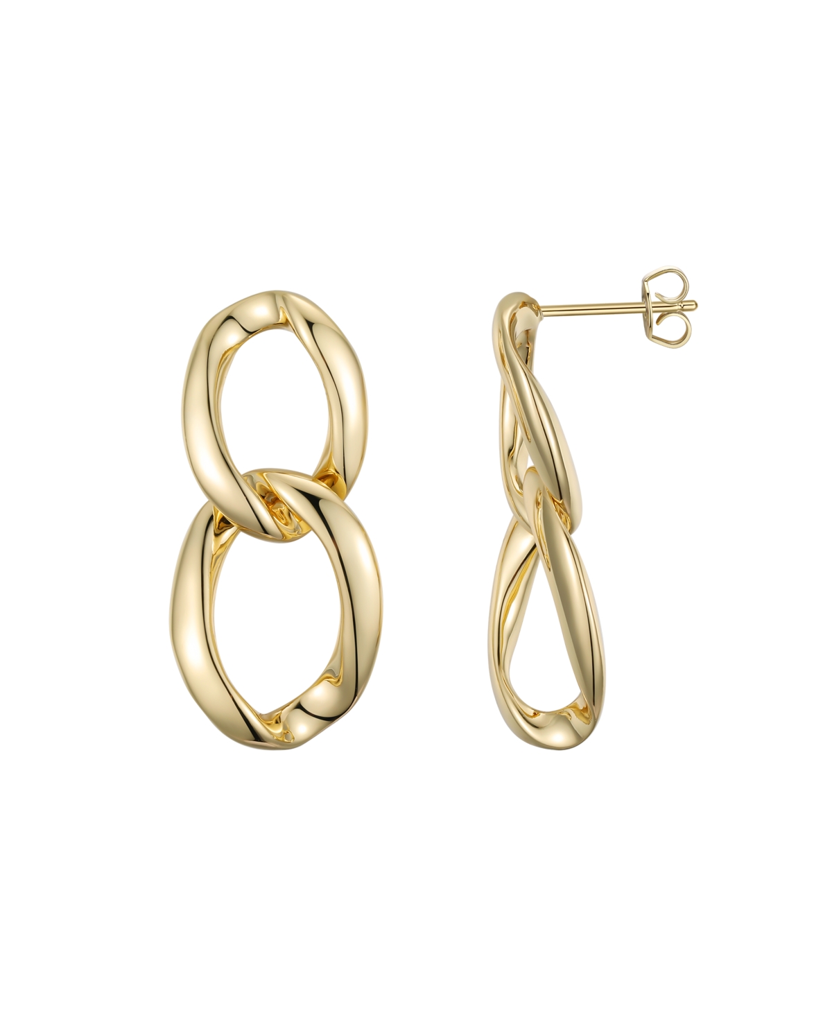 Macy's Double Loop Dangle Earrings In Gold