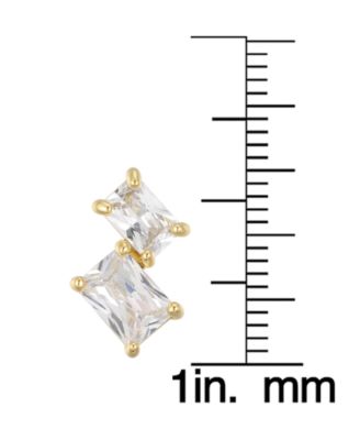 Cubic Zirconia Emerald-Cut Earrings