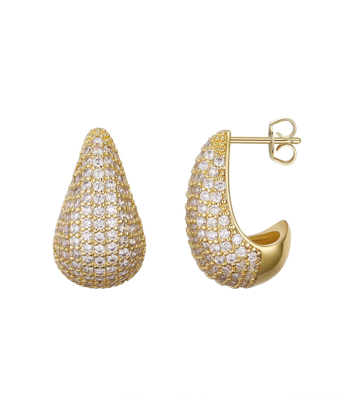 Macy's Gold-plated Cubic Zirconia Drop Large Earrings In Gold