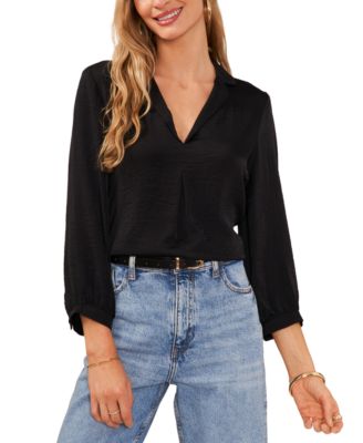 Women's Collared V-Neck Top