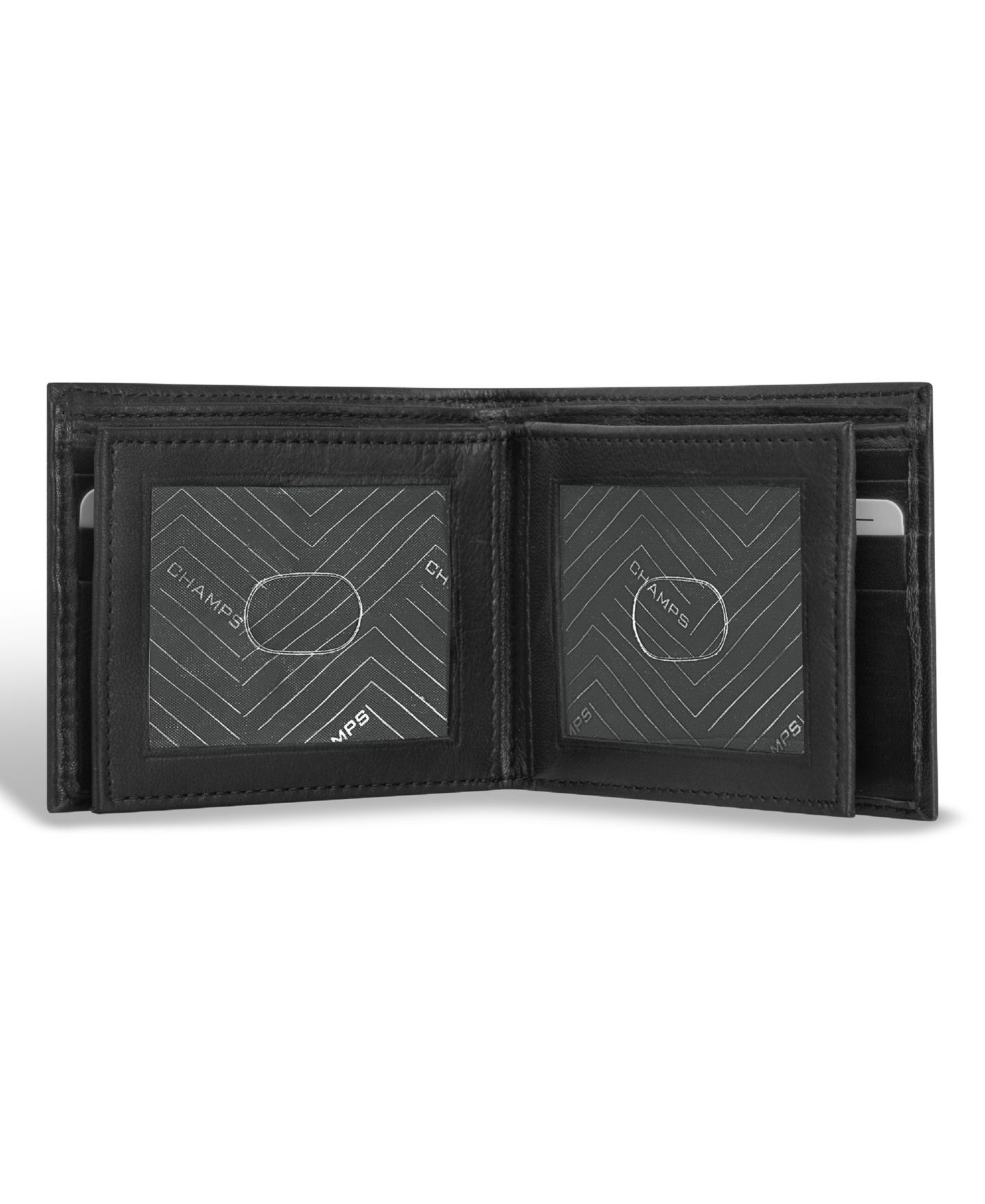 Мужской кошелёк CHAMPS Classic Collection Leather Multi-Wing Id Wallet, цвет: Чёрный — фото 3