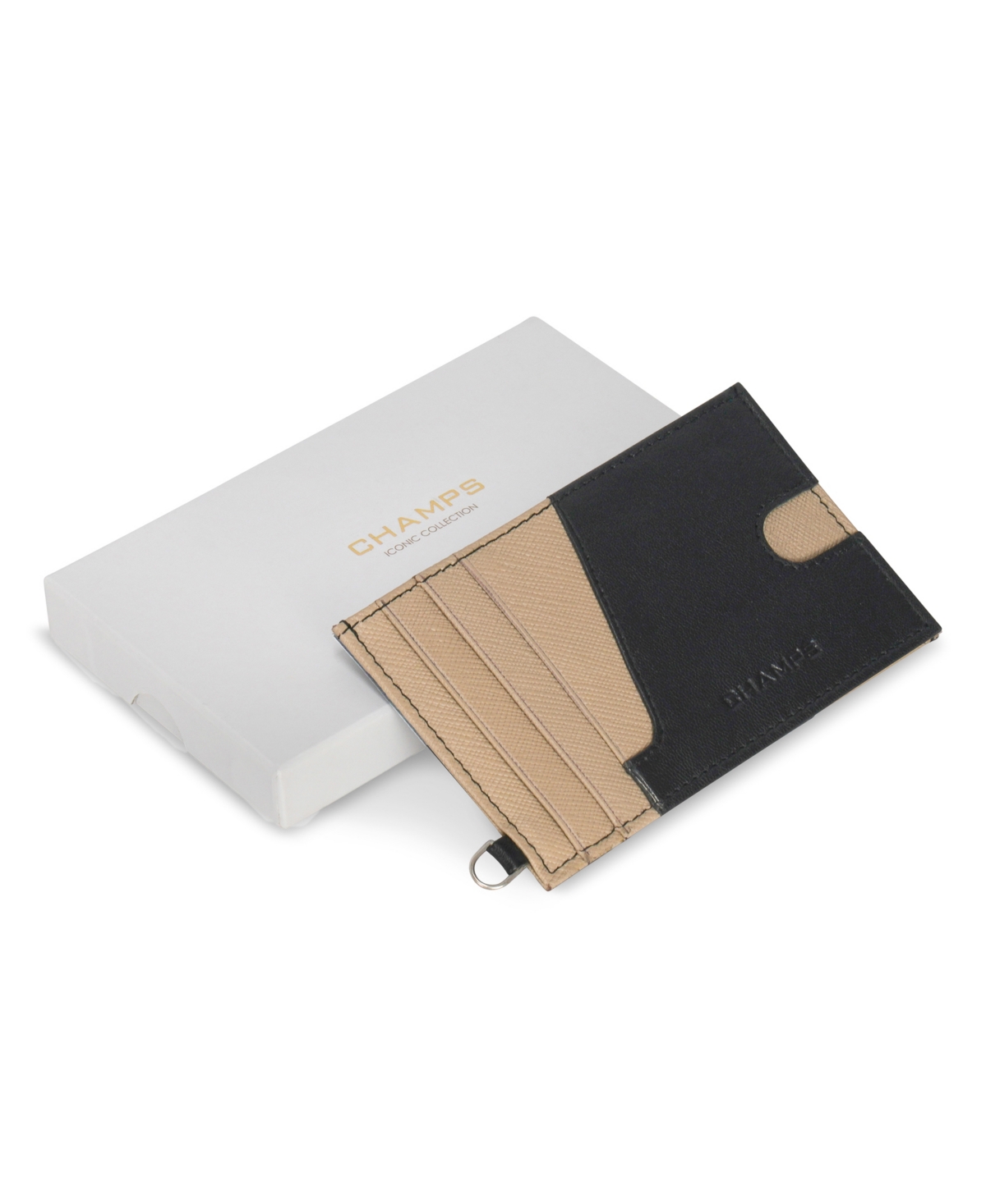 CHAMPS MEN'S ICONIC COLLECTION LEATHER SLIM CARDHOLDER 