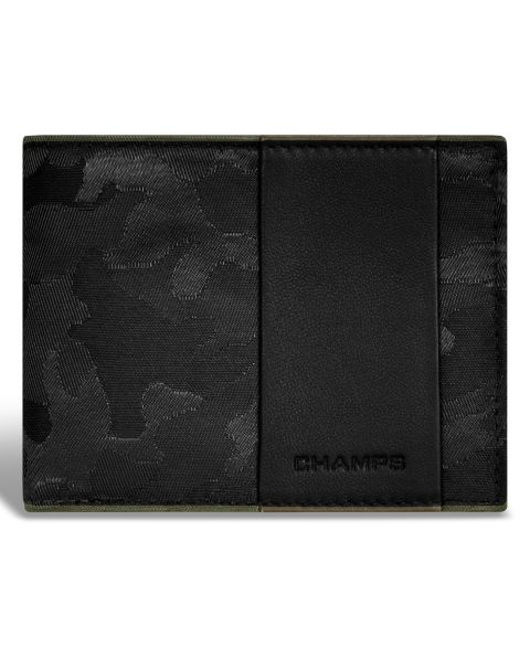 CHAMPS Men's Camo Collection Leather Top Wing Wallet