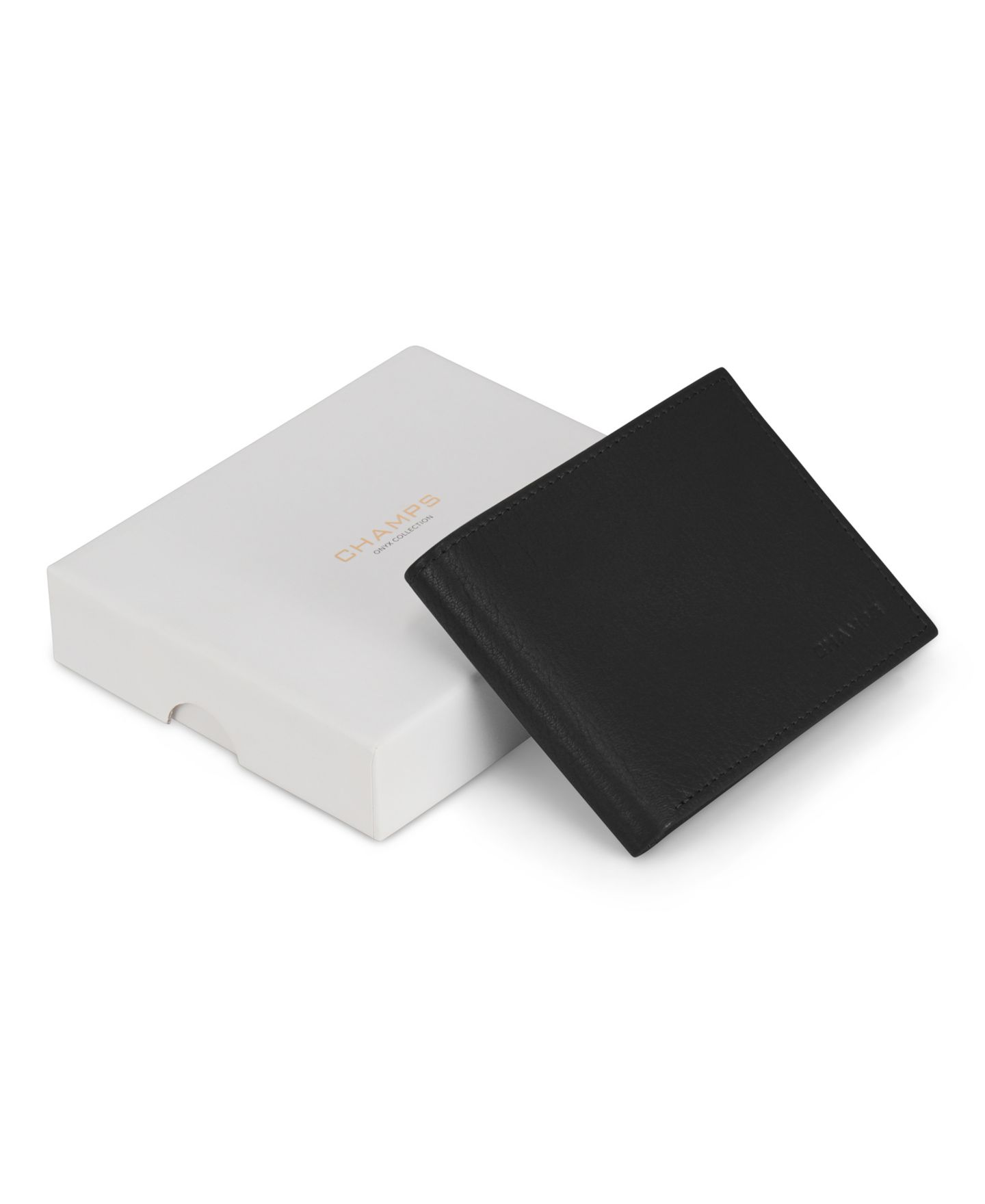 Мужской кошелёк CHAMPS Onyx Collection Leather Top Wing Wallet, цвет: Чёрный — фото 5
