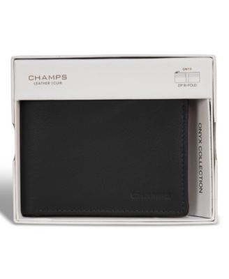 Men's Onyx Collection Leather Zip Bi-Fold Wallet