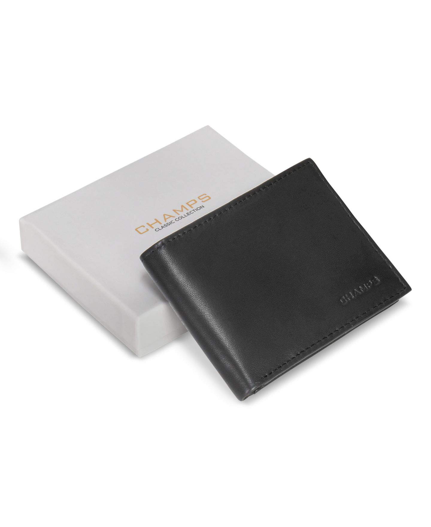 Мужской кошелёк CHAMPS Classic Collection Leather Bi-Fold Wallet, цвет: Чёрный — фото 4