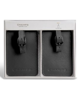 Men's Onyx Collection Leather Luggage Tags