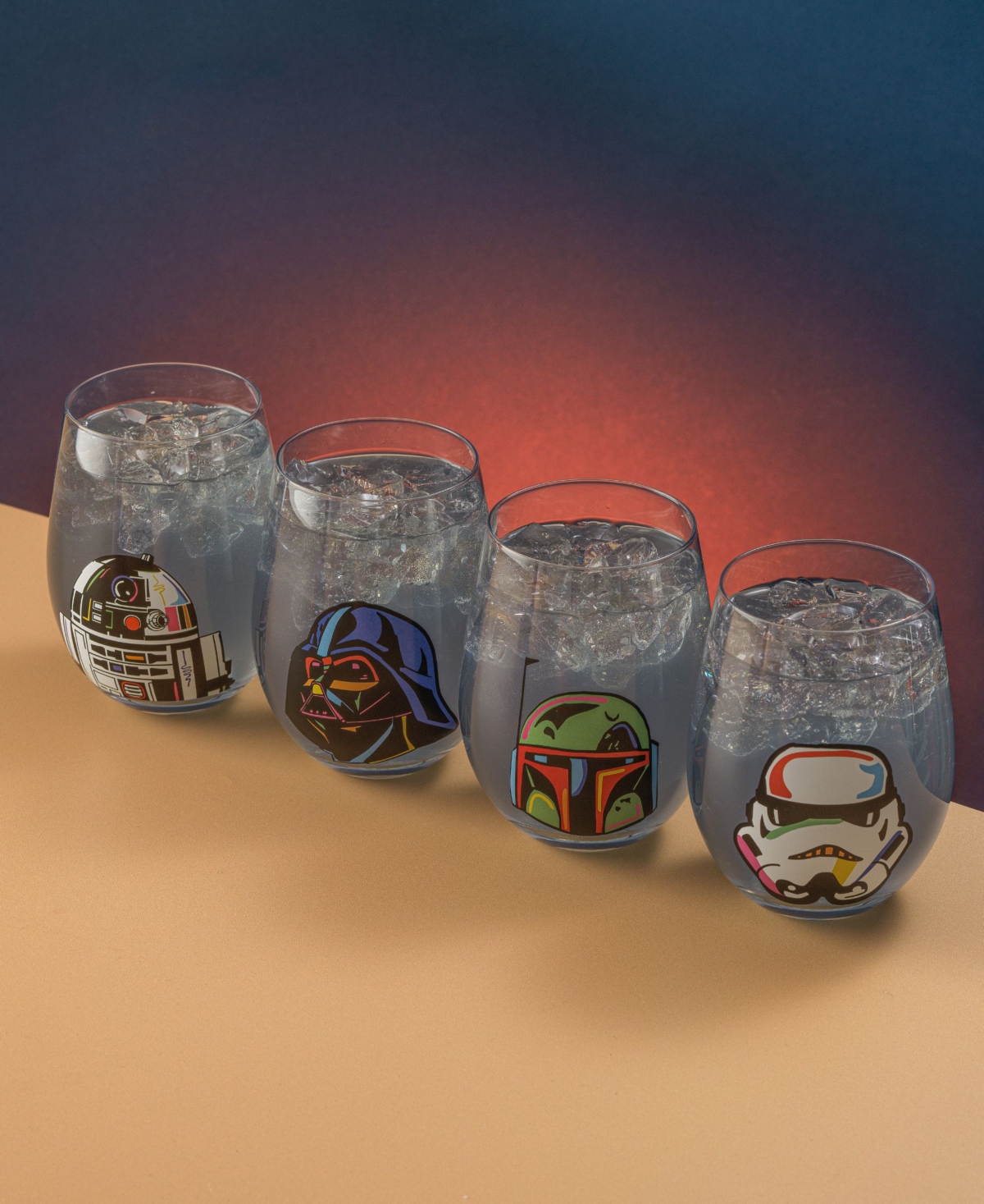 JOYJOLT STAR WARS STEMLESS WINE GLASSES, SET OF 4 