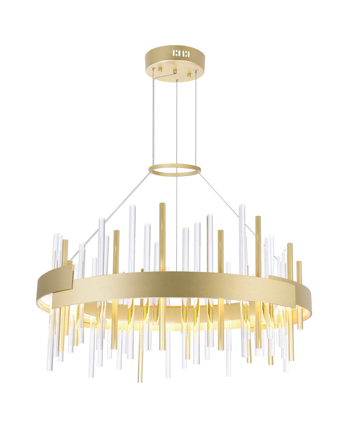 Shop Cwi Lighting 14" Metal Millipede Led Chandelier In Satin Gold