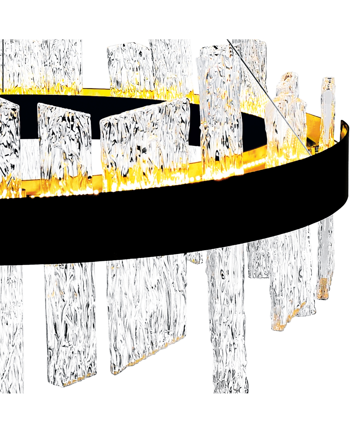 Cwi Lighting 14" Metal Guadiana Led Chandelier In Black Satin Gold