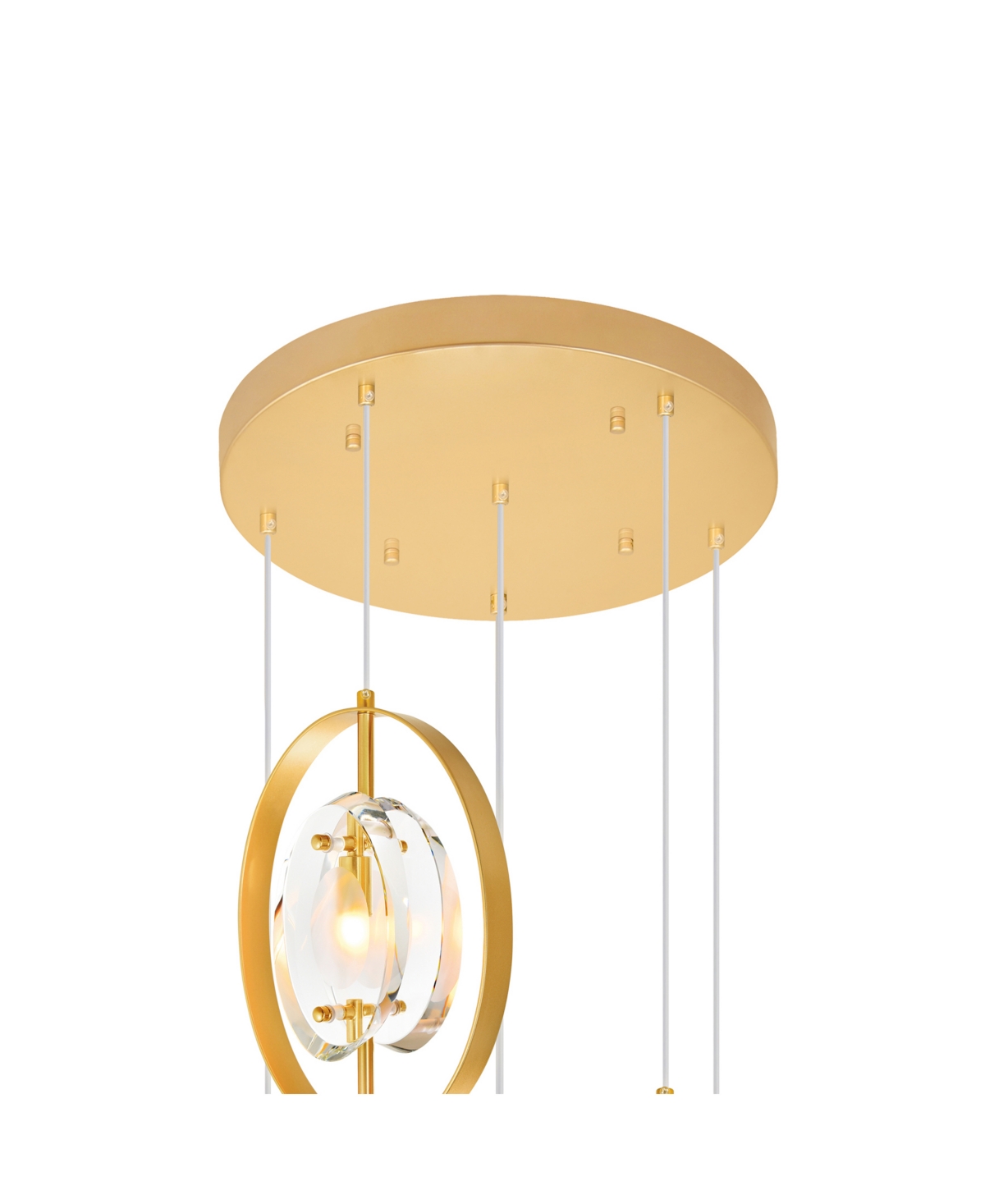 Shop Cwi Lighting 98" Metal Iris 9 Light Pendant In Sun Gold