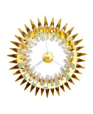 25" Metal Cityscape 12 Light Chandelier