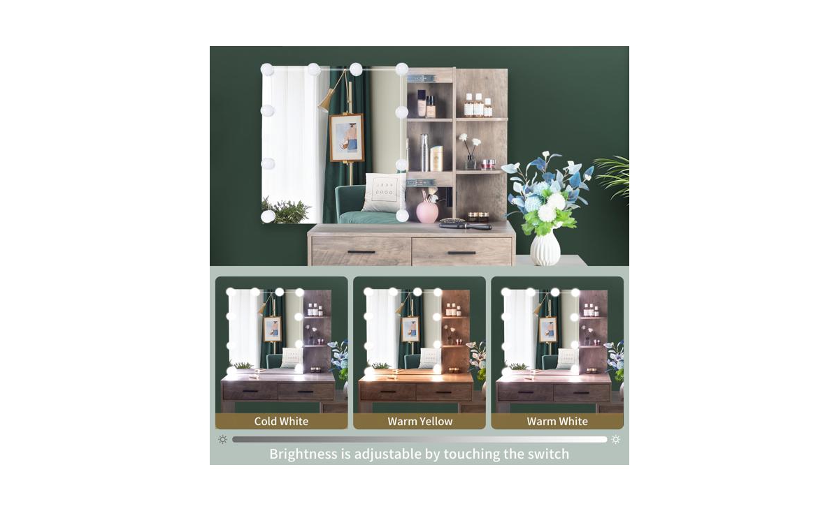Slickblue Triamine Veneer Mirror Cabinet with 5 Compartments and 2 Shelves Elegant Storage Solution for Modern Spaces