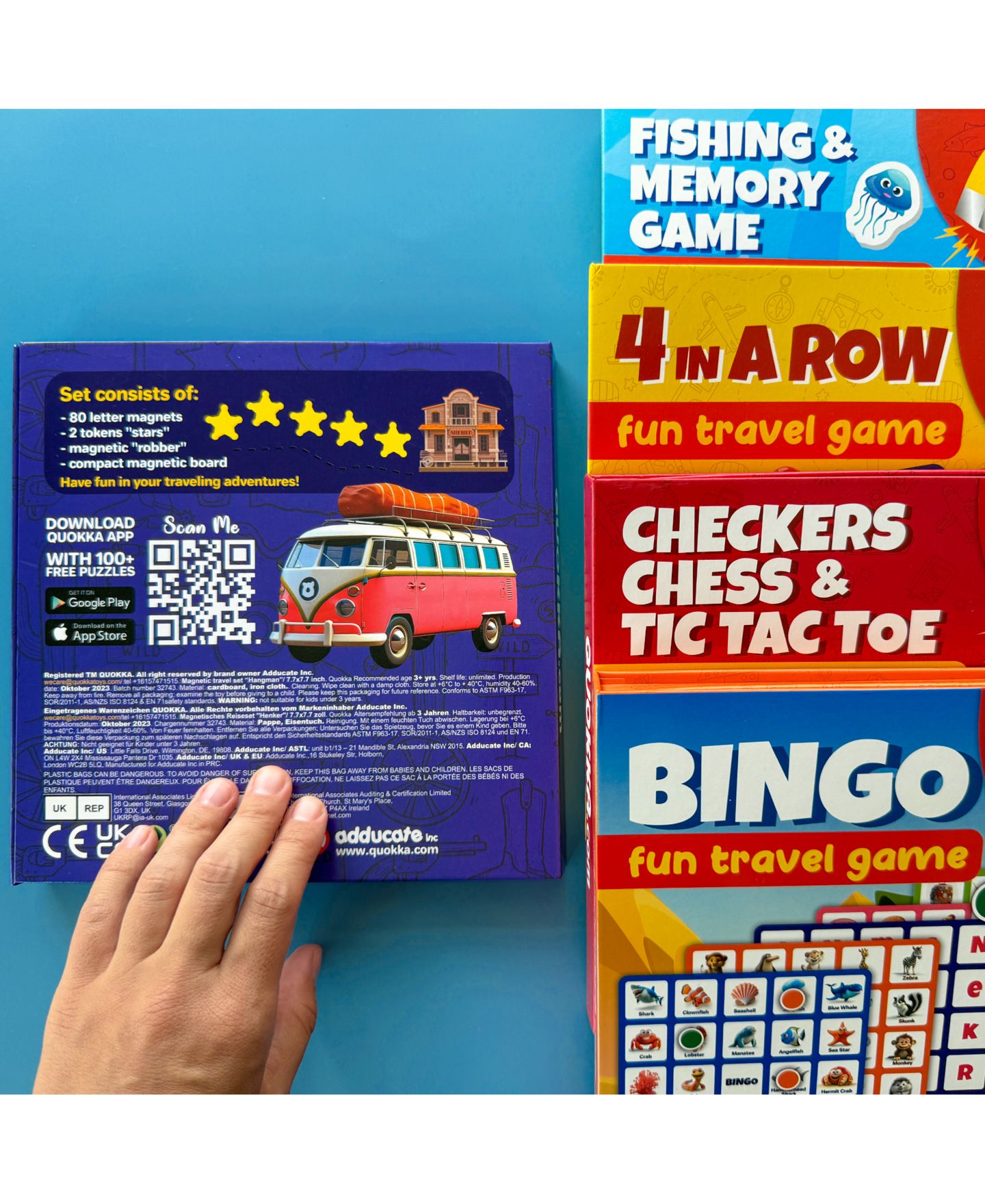 Детские настольные игры Quokka Magnetic Memory Matching Travel Board Game, 30 Pieces, Ages 3+, цвет: Hangman — фото 7