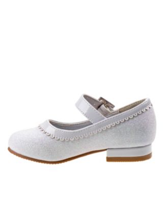 Toddler Dress Glitter Mary Jane Wedding Party Heels Flower Shoes with Hook and Loop Buckle