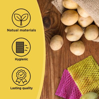 Kproduct4u K-CORNSSIL Potato & Vegetable Peeling PLA Scrubber, Yellow, 4 pcs