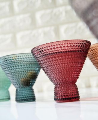 Colored Stemless Martini Cocktail Glasses, Set of 6