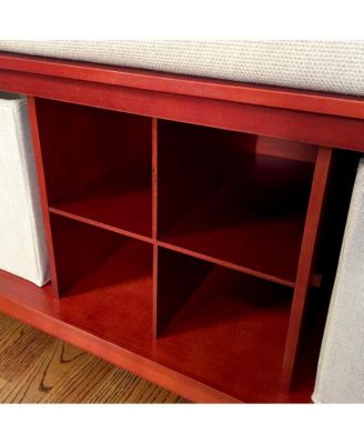 Solid Wood Entryway Bench - 1 Bins & 2 Shoe Divider