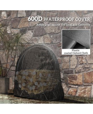 40&amp;#x22; Waterproof Firewood Rack with Cover, Outdoor Indoor Log Rack