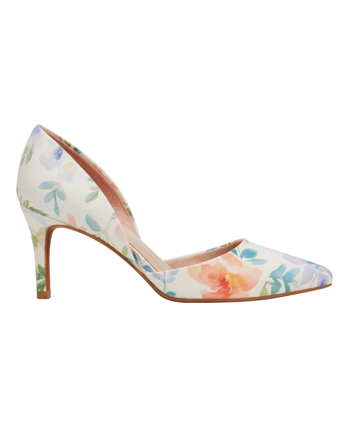 Shop Bandolino Women's Grenow D'orsay Pointed Toe Pumps In Peach Dreamy Floral
