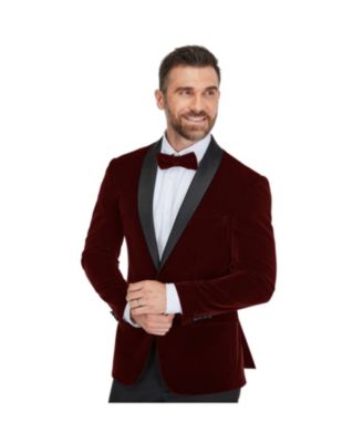 Men's Slim-Fit Velvet Shawl Lapel Tuxedo Set