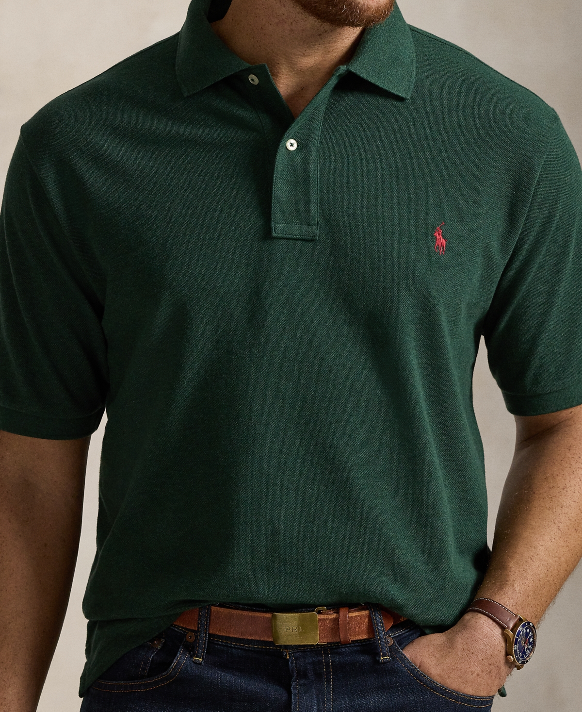 Polo Ralph Lauren Men's Big & Tall The Iconic Mesh Polo Shirt
