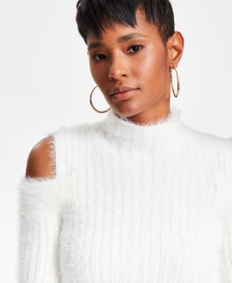 GUESS Women's Takara Ribbed Eyelash-Texture Sweater - Macy's