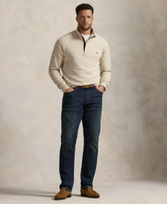 Men's Big & Tall Luxury Jersey Quarter-Zip Pullover