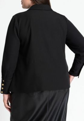 Women's Pointed Collar Button Up Shirt