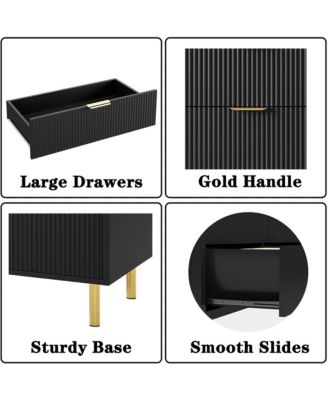 5 Drawer metal Dresser for Bedroom with Gold Handle Modern and Large Drawer Dresser