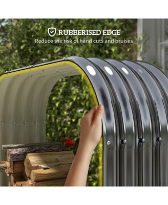 4.7&#39; x 1.4&#39; x 4.7&#39; Firewood Shed, Galvanized Steel w/ Rubber Edge