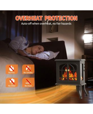 1500W Electric Fireplace Stove Heater Space Heater with 3D Flame Effect