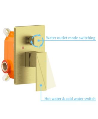 Wall-Mounted Shower Faucet Combo Set Rainfall Shower Head & Handheld, Brushed Gold Finish