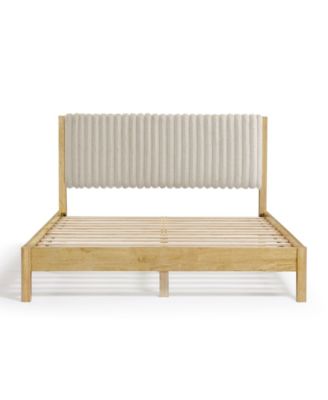 Alder Queen Platform Bed with Corduroy Fabric Upholstery